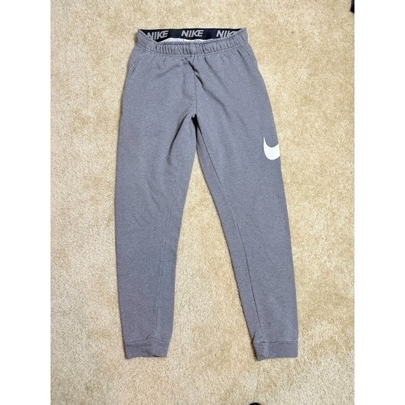 Nike Other - Nike Dri-FIT Jogger Sweatpants Gray Big Swoosh Logo Elastic Waist Size S